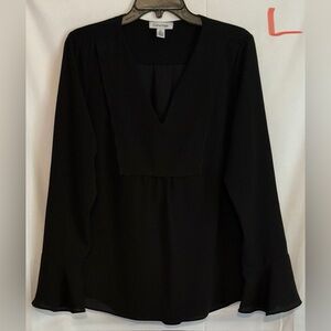Calvin Klein Elegant Black Long Sleeve Blouse